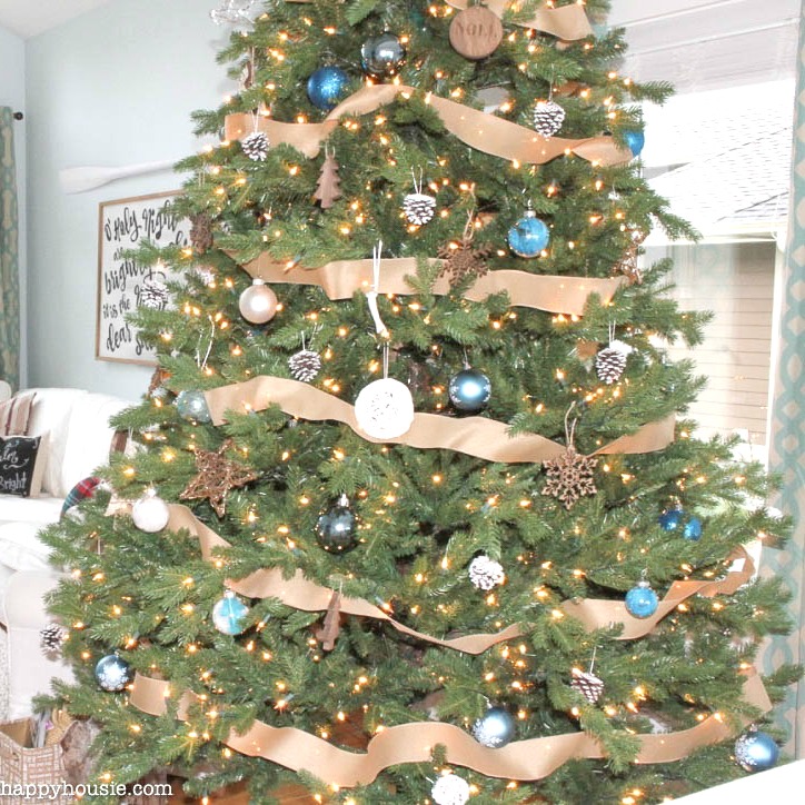 Our Rustic Natural & Blue Lake Cottage Coastal Christmas Tree Decor