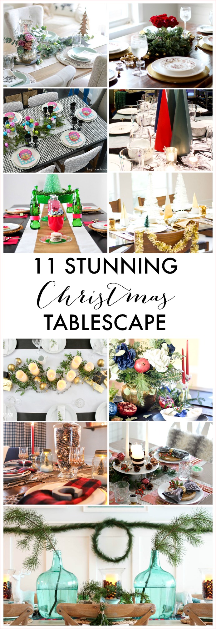 11 stunning Christmas tablescapes graphic.