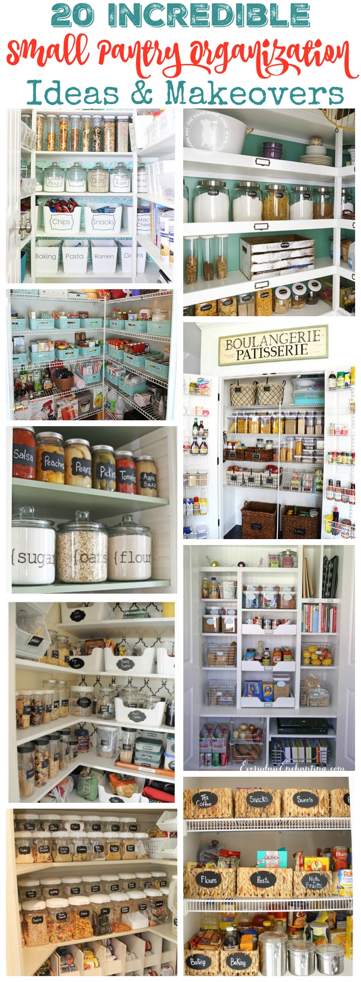 20 Incredible Small Pantry Ideas & Makeovers at thehappyhousie.com