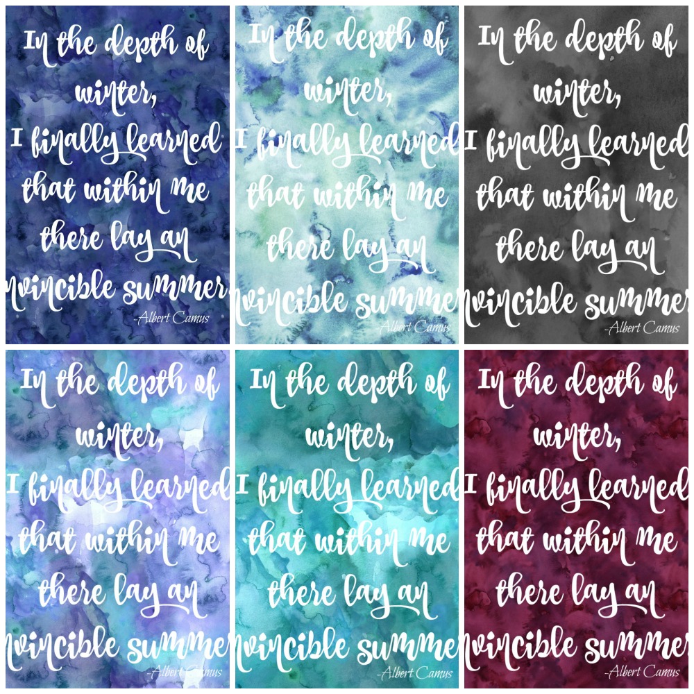 Free Printable Winter Watercolour Quote Signs at thehappyhousie.com