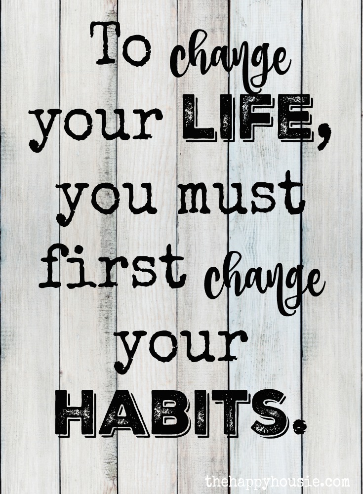 To change your life you must first change your habits