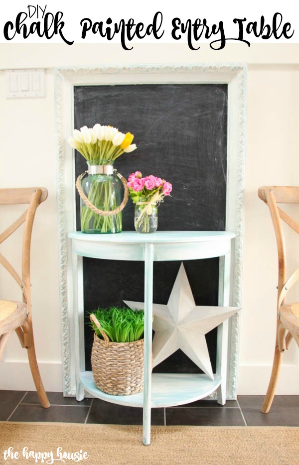 DIY Chalk Painted Entry Table tutorial at the happy housie