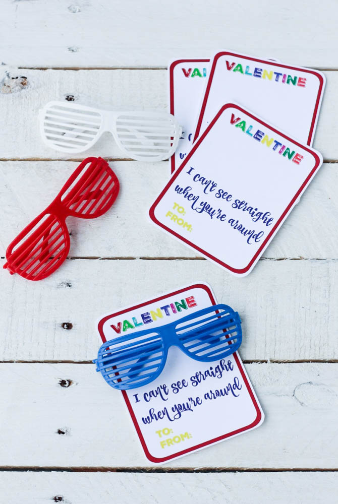 Colourful fun glasses to give as gifts for Valentine's Day.