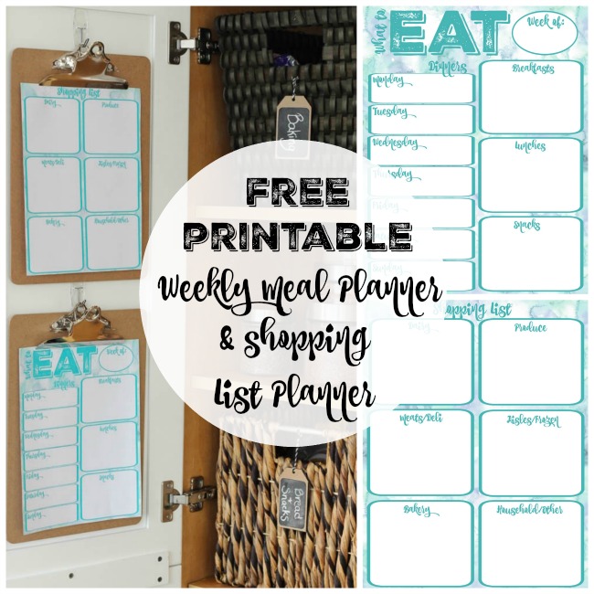 Free Printable Weekly Meal Planner & Shopping List Planner at thehappyhousie.com