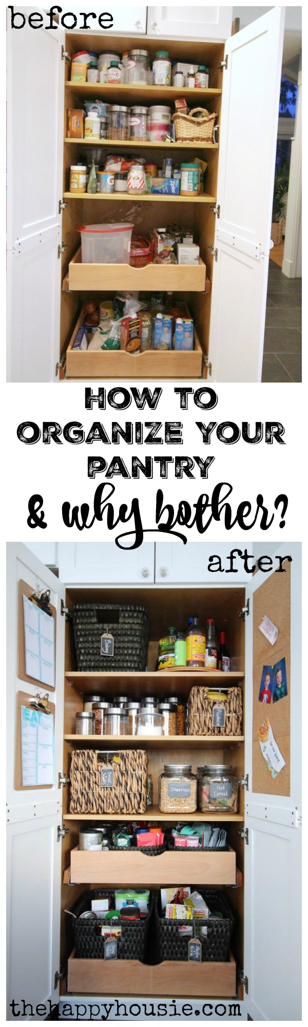 How to Organize Your Pantry and 3 reasons you should even bother with it at thehappyhousie.com