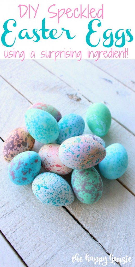DIY Speckled Easter Eggs using a surprising ingredient tutorial.