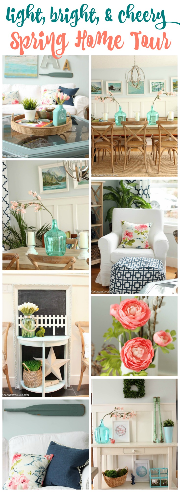 Light, bright and cheery Spring Home Tour at the happy housie.