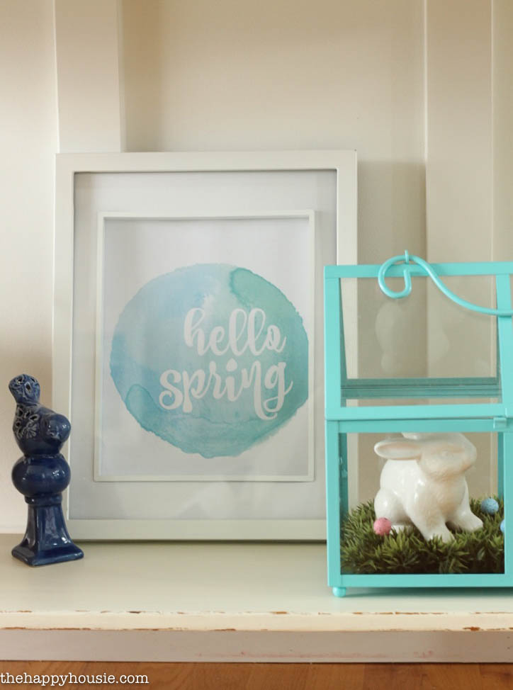 The Hello Spring printable framed.