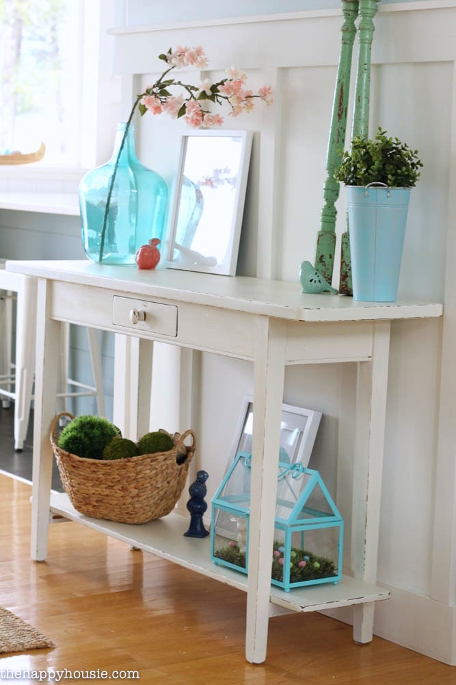Sofa Table Makeover with Country Chic French Vanilla at the happy housie
