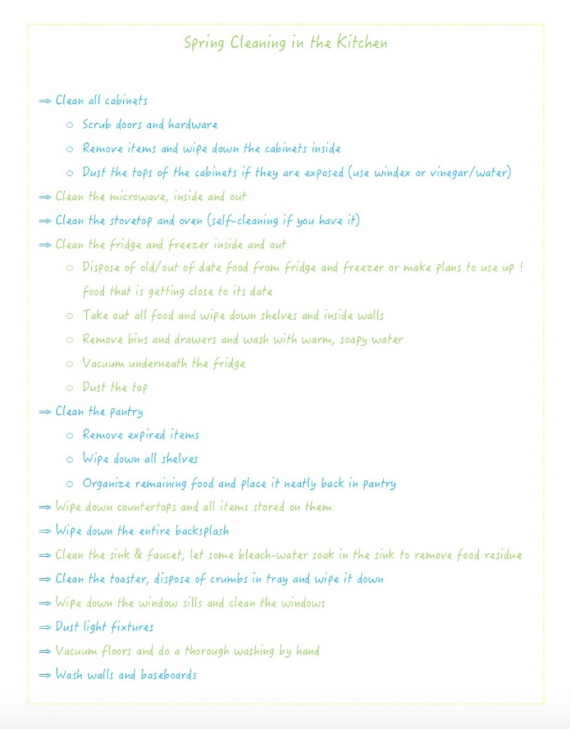 Kitchen Spring Clean List Ensuring your Kitchen Spring Clean is Deep Clean {with free printable ...