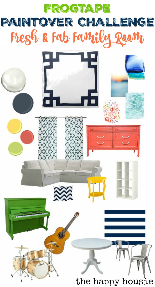 FrogTape Paintover Challenge Fresh & Fab Family Room Makeover Inspiration