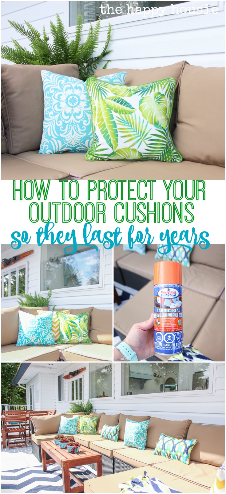 How to Protect Your Outdoor Cushions from the elements of summer so they last you for years poster.