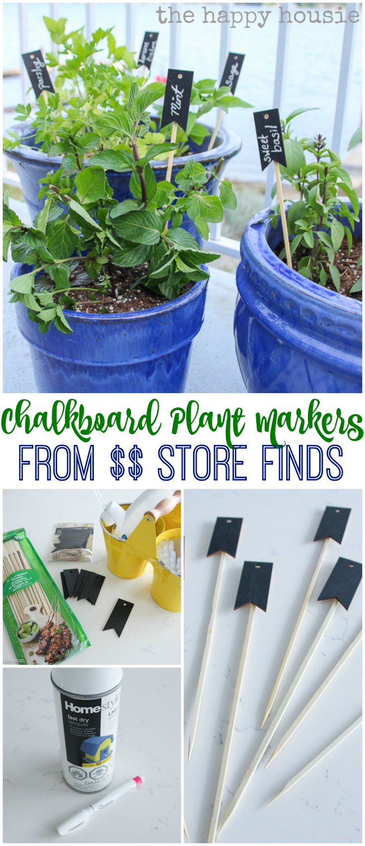 Mark your garden with these easy DIY Chalkboard Plant Markers made from dollar store finds