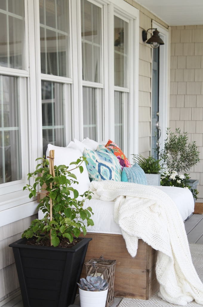 Painted Pots the perfect accent to a front porch.