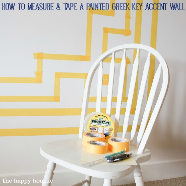 Fresh & Fab Family Room: How to Measure & Tape a Painted Greek Key Accent Wall