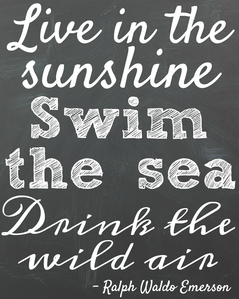 8x10 Free Printable Summer Quote Emerson graphic.