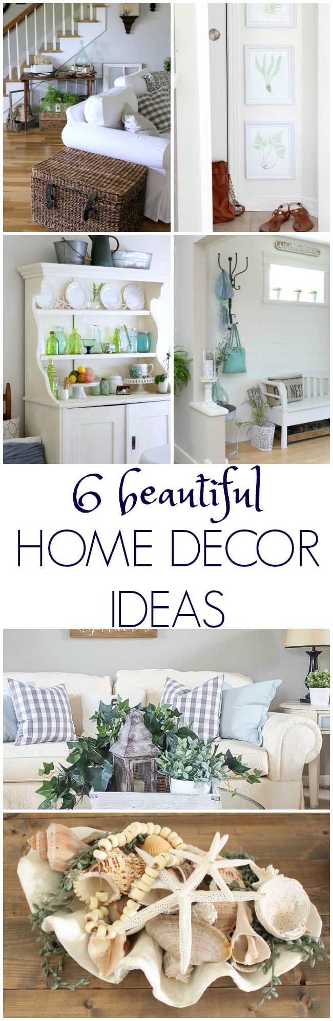6 Beautiful Home Decor Ideas poster.