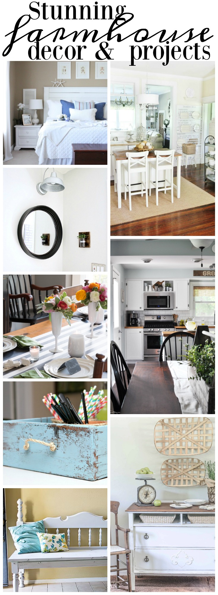 Stunning Farmhouse decor & projects graphic.