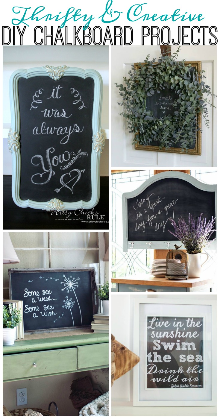 Thrifty & Creative DIY Chalkboard Projects poster.