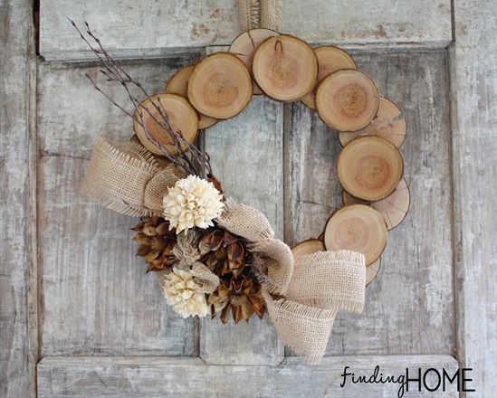 Fantastic DIY Fall Wreaths Burlap and wood natural fall wreath