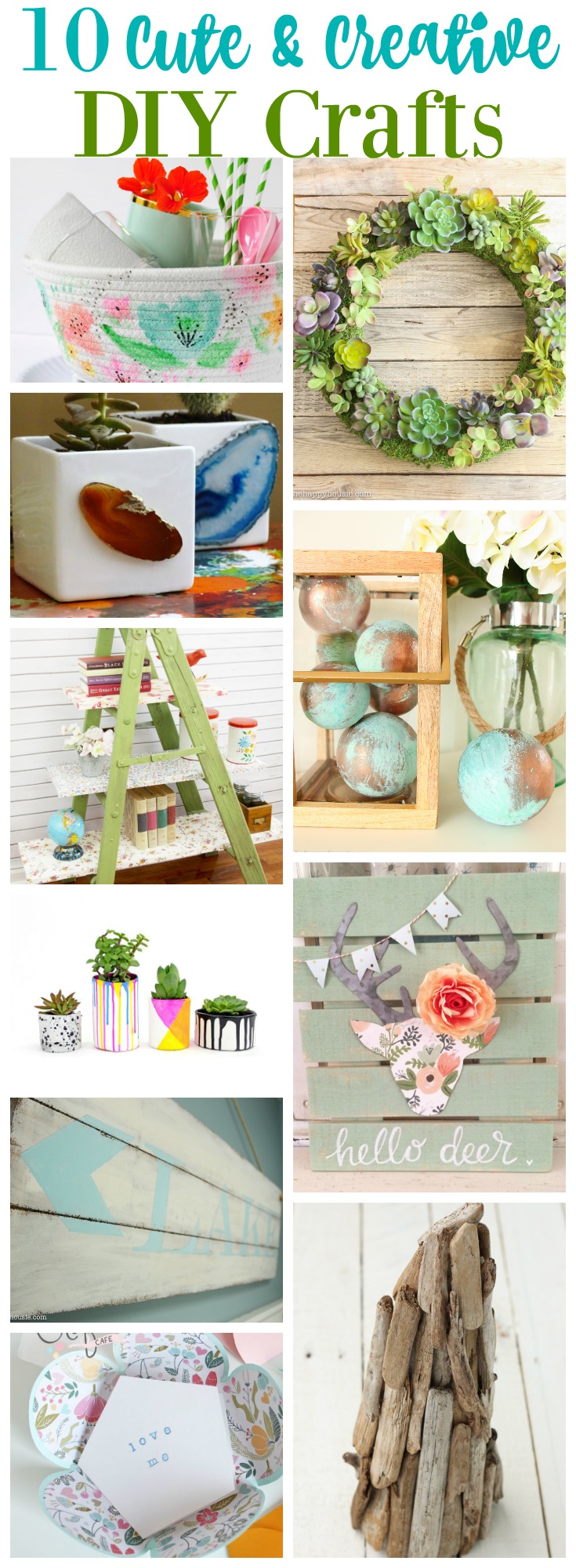 10 Cute & Creative DIY Projects poster.