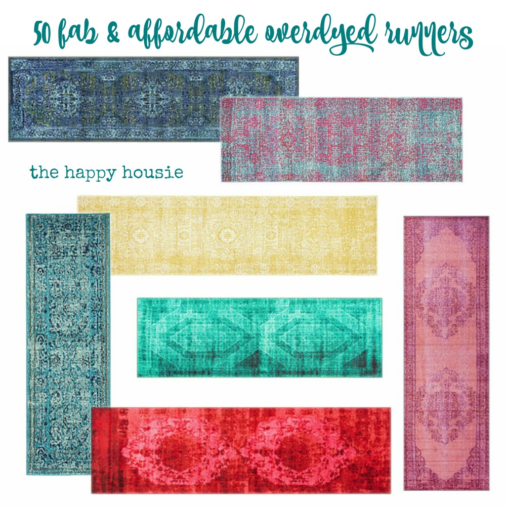50 Fab & Affordable Overdyed Runners graphic.