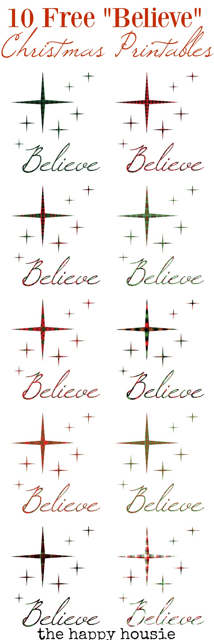 10 Believe Free Printable poster.