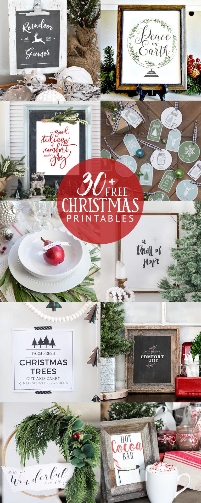 12 Plaid &amp; Buffalo Check Free Christmas Printables | The Happy Housie