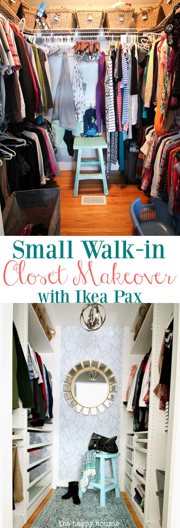 small-walk-in-closet-makeover-transformation-with-ikea-pax-units-and-walls-need-love-removable-wallpaper-at-the-happy-housie