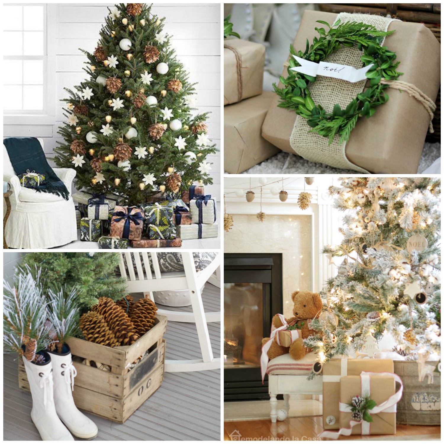 Natural and neutral Christmas decor.