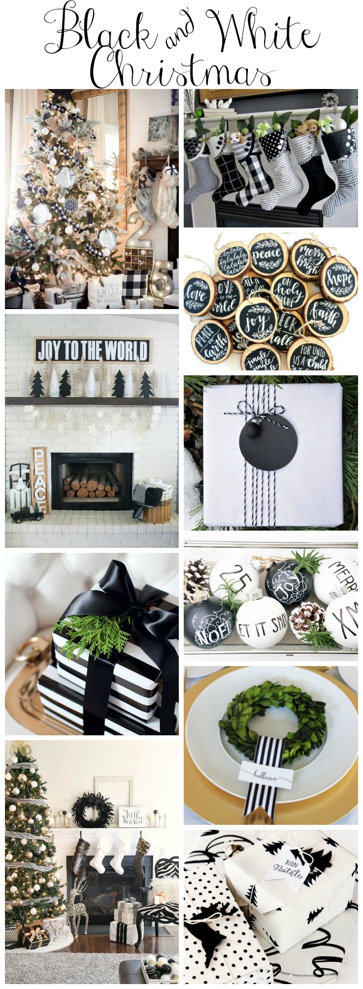 Black and White Christmas Decor Ideas