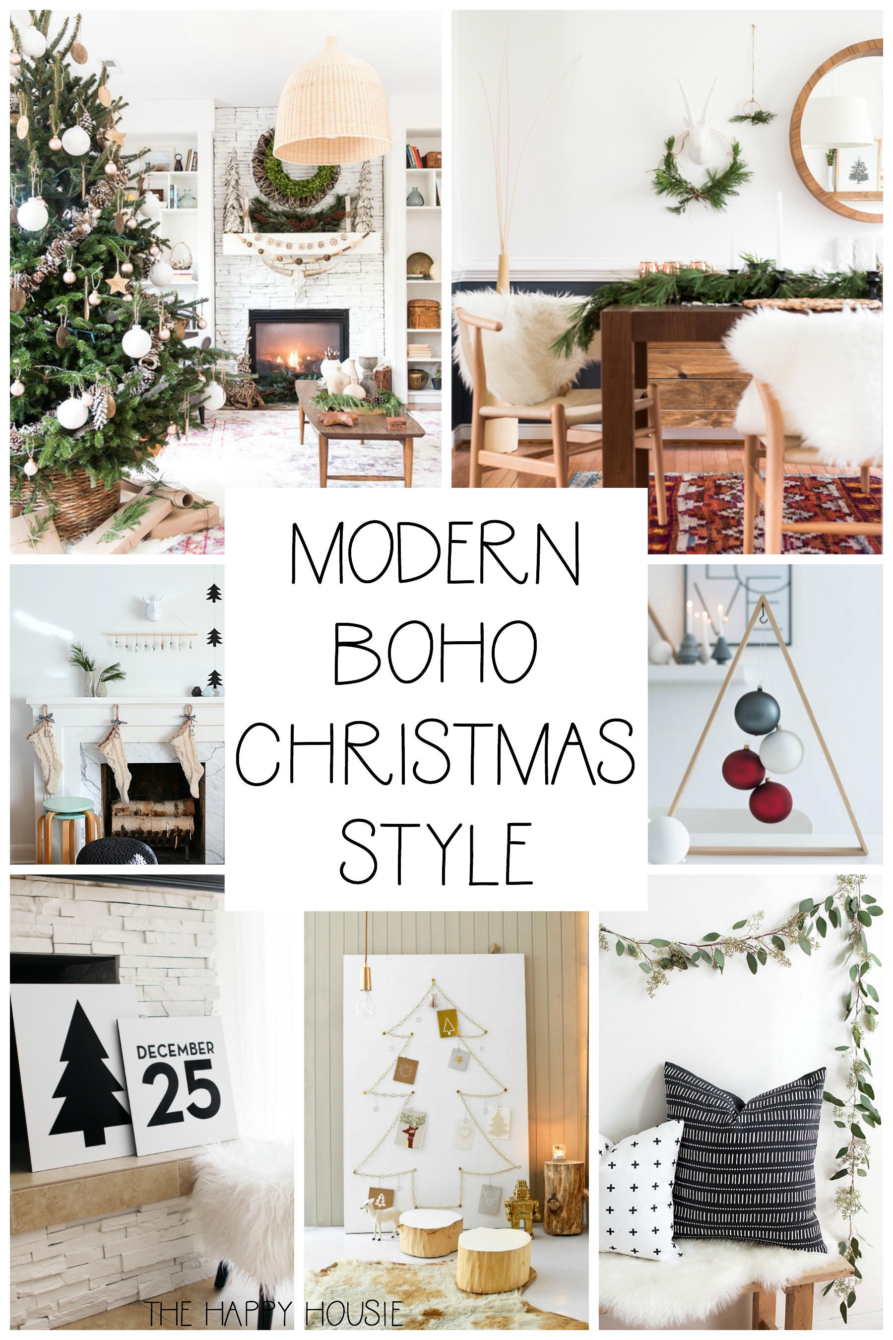 Modern Boho Christmas Style poster.