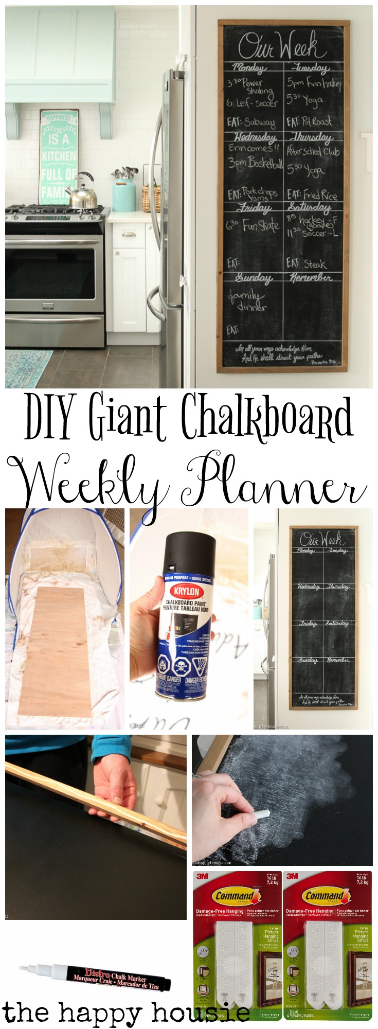 DIY Giant Chalkboard Weekly Planner poster.