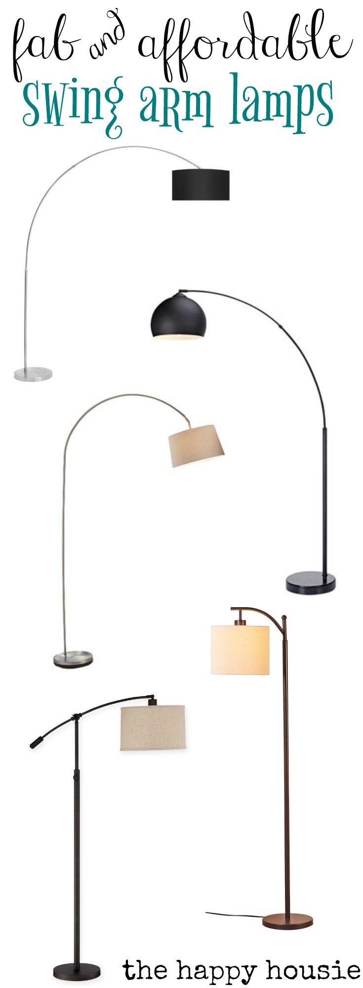 Fab and Affordable Swing Arm Lamps poster.