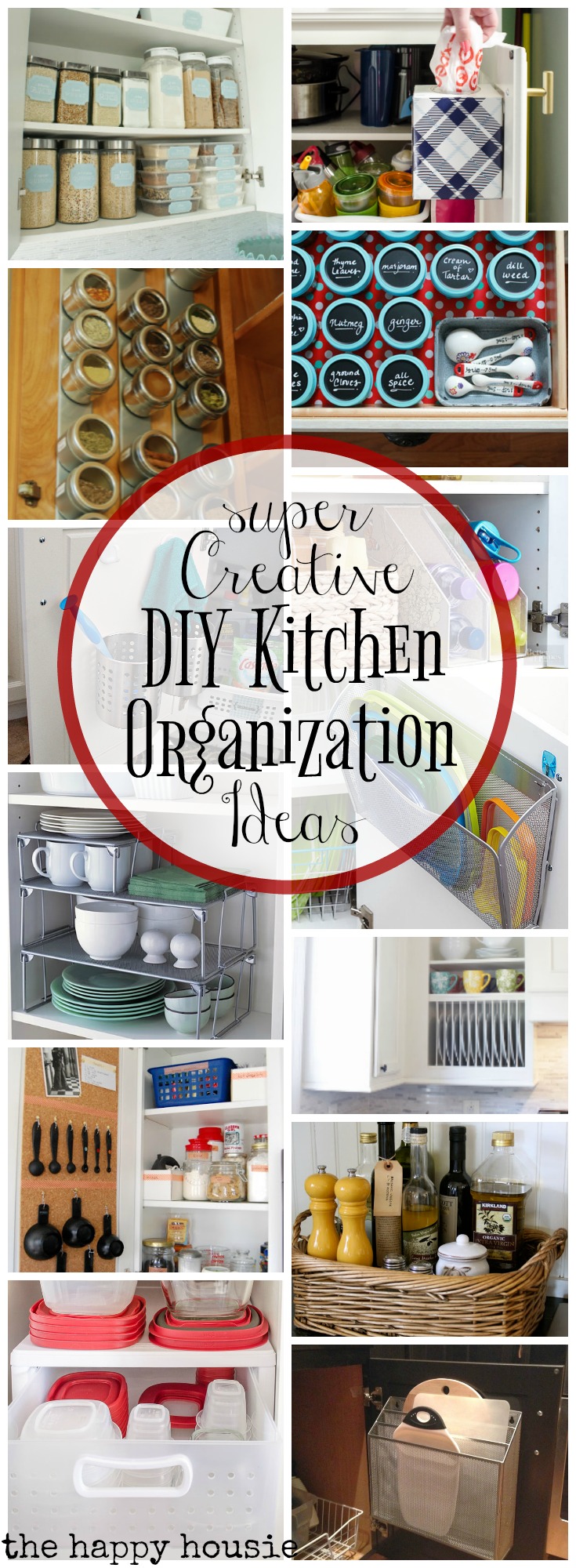 DIY Kitchen Organization Ideas poster.