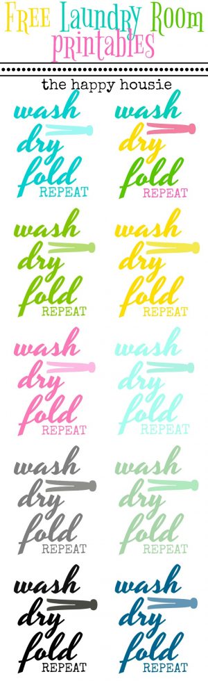 Free Laundry Room Printable Art in 10 Colours! | The Happy Housie