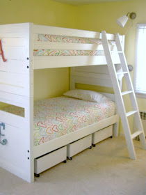 Bunk beds with storage.