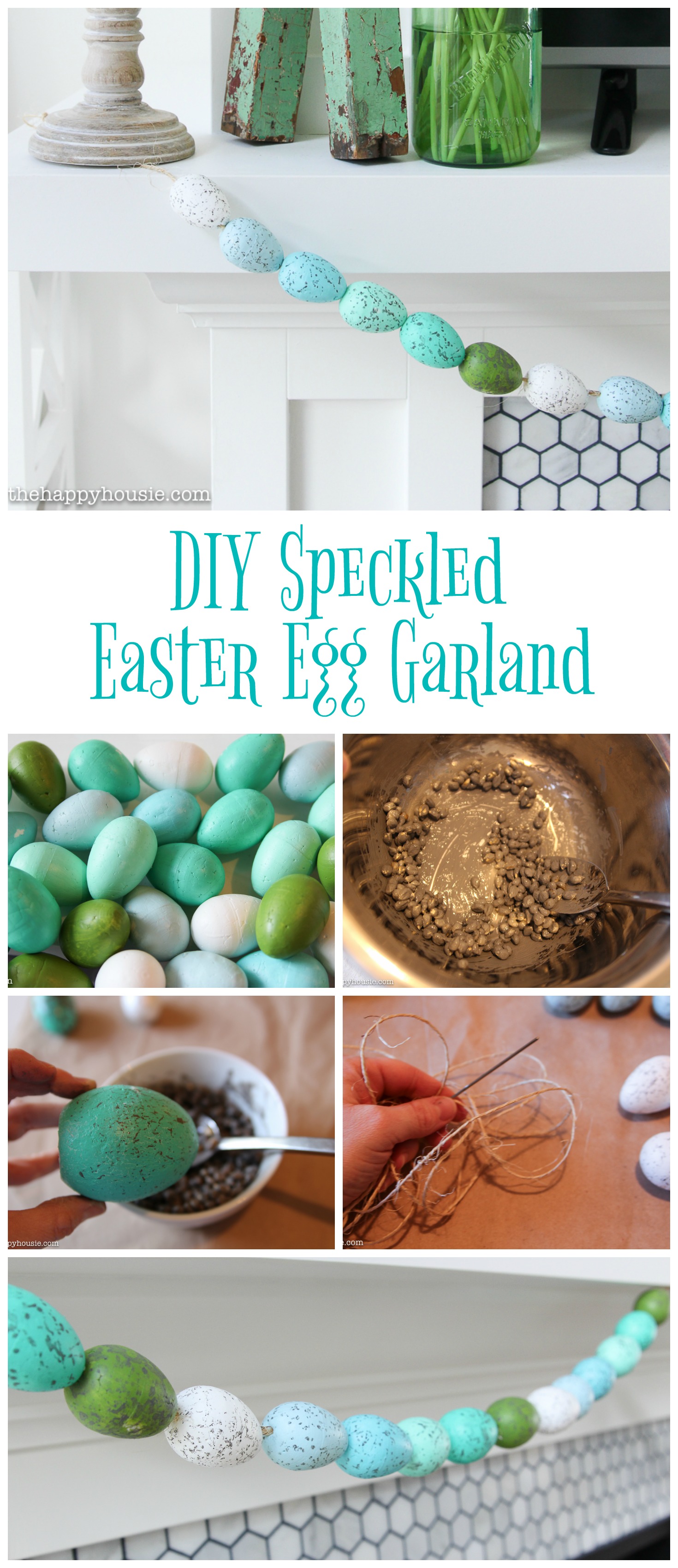 DIY Speckled Easter Egg Garland poster.