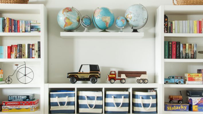 How to Organize Your Playroom with Land of Nod Bins for the Ikea Kallax Storage Shelf-27