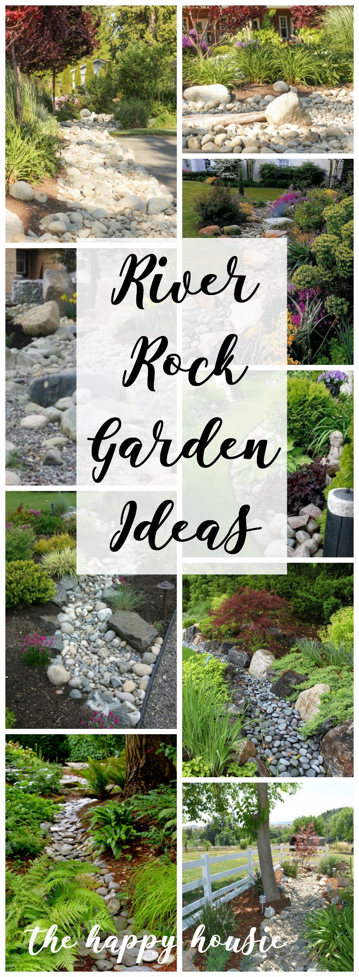 River Rock Garden Ideas graphic.