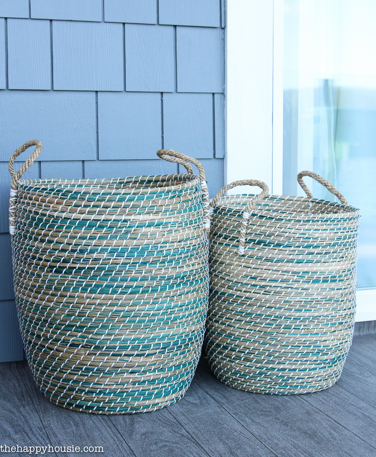 Up close look at the woven baskets.