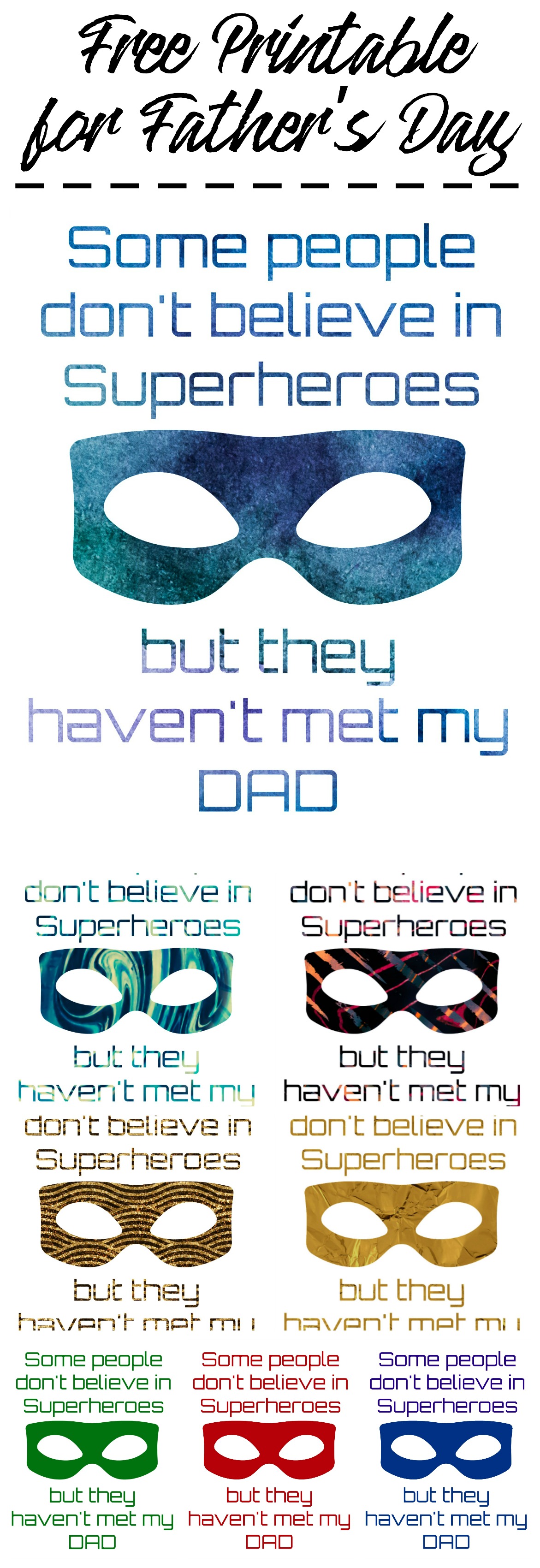 Superhero printable in many colours.