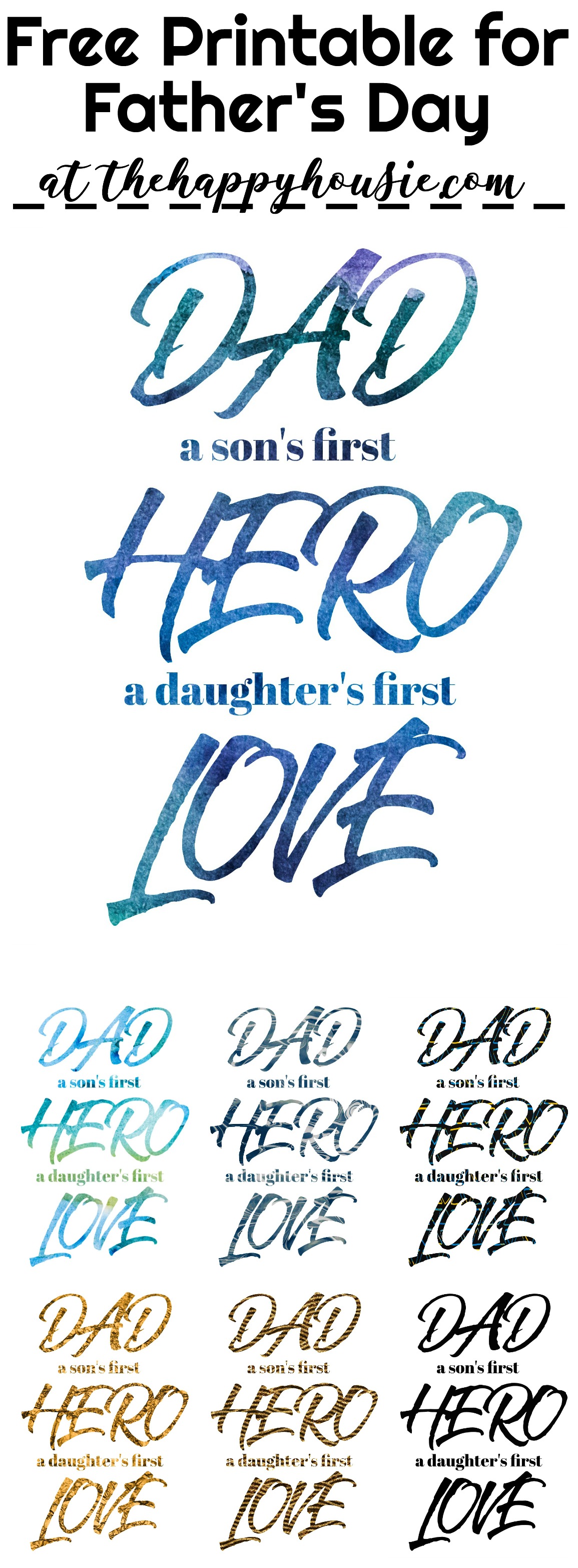 The free printable for Dad.