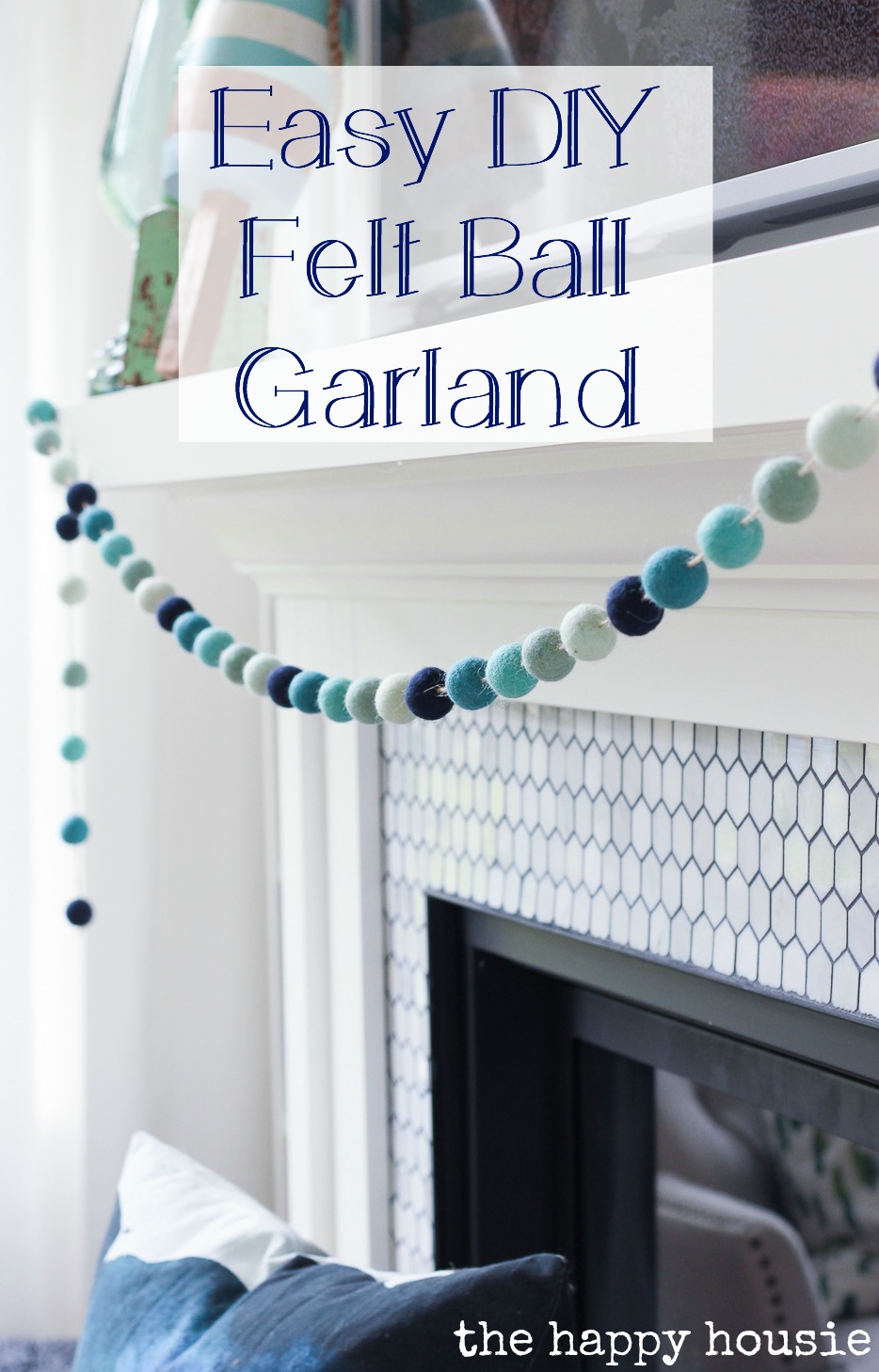 Easy DIY felt ball garland.