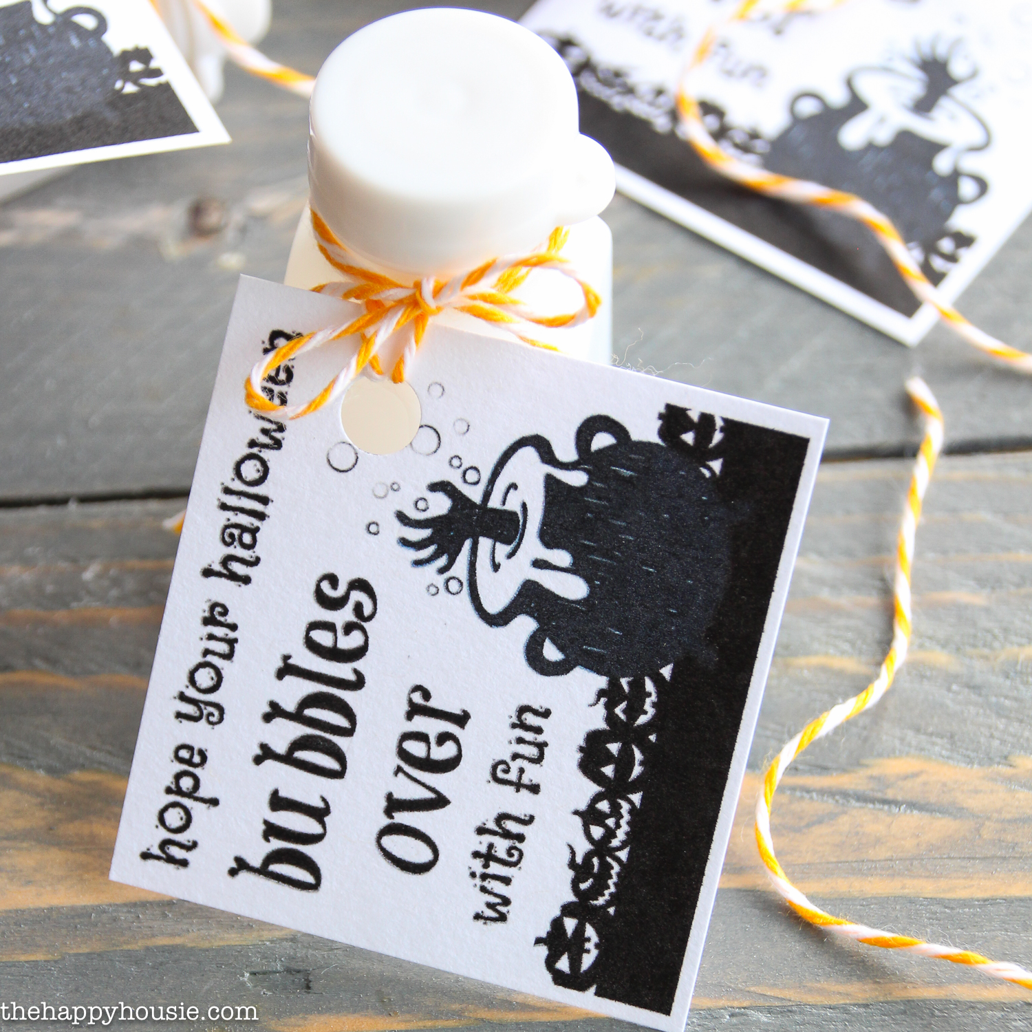 Free Printable Non-Candy Halloween Treat Labels for Bubbles