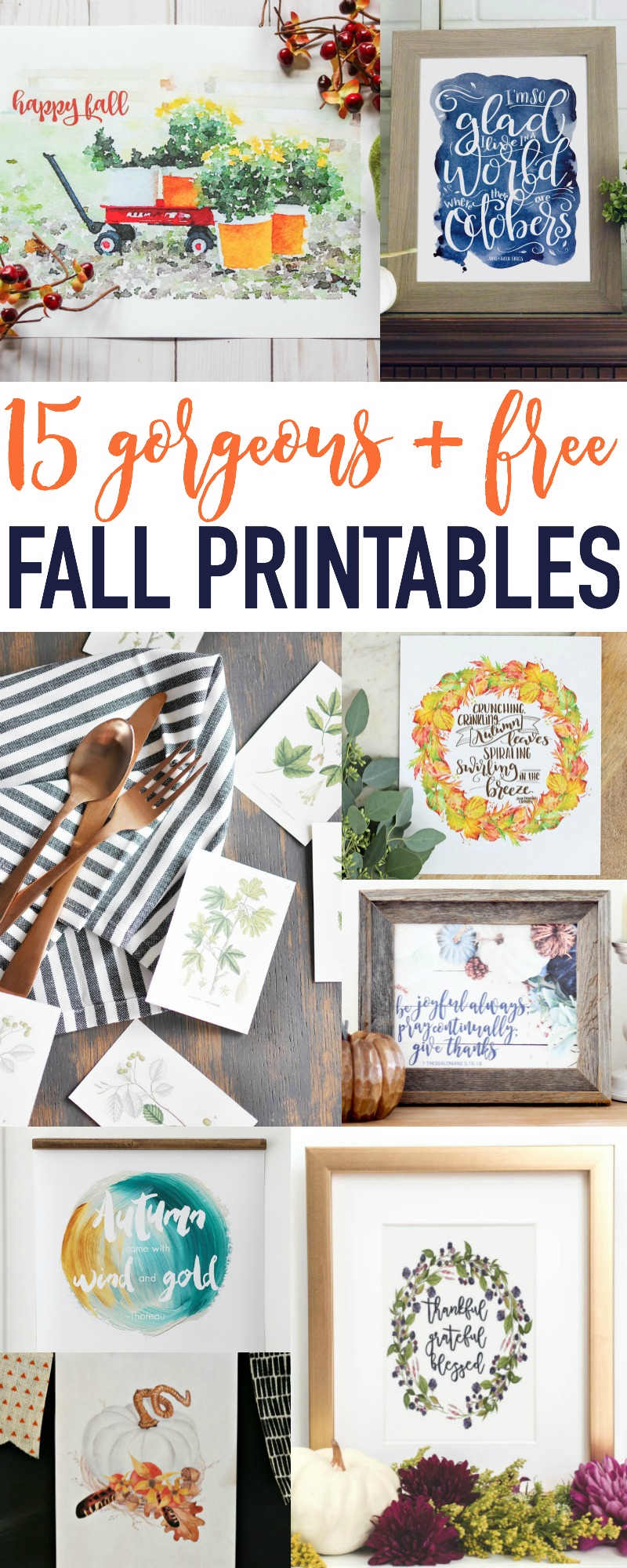 15 gorgeous and free fall printables.