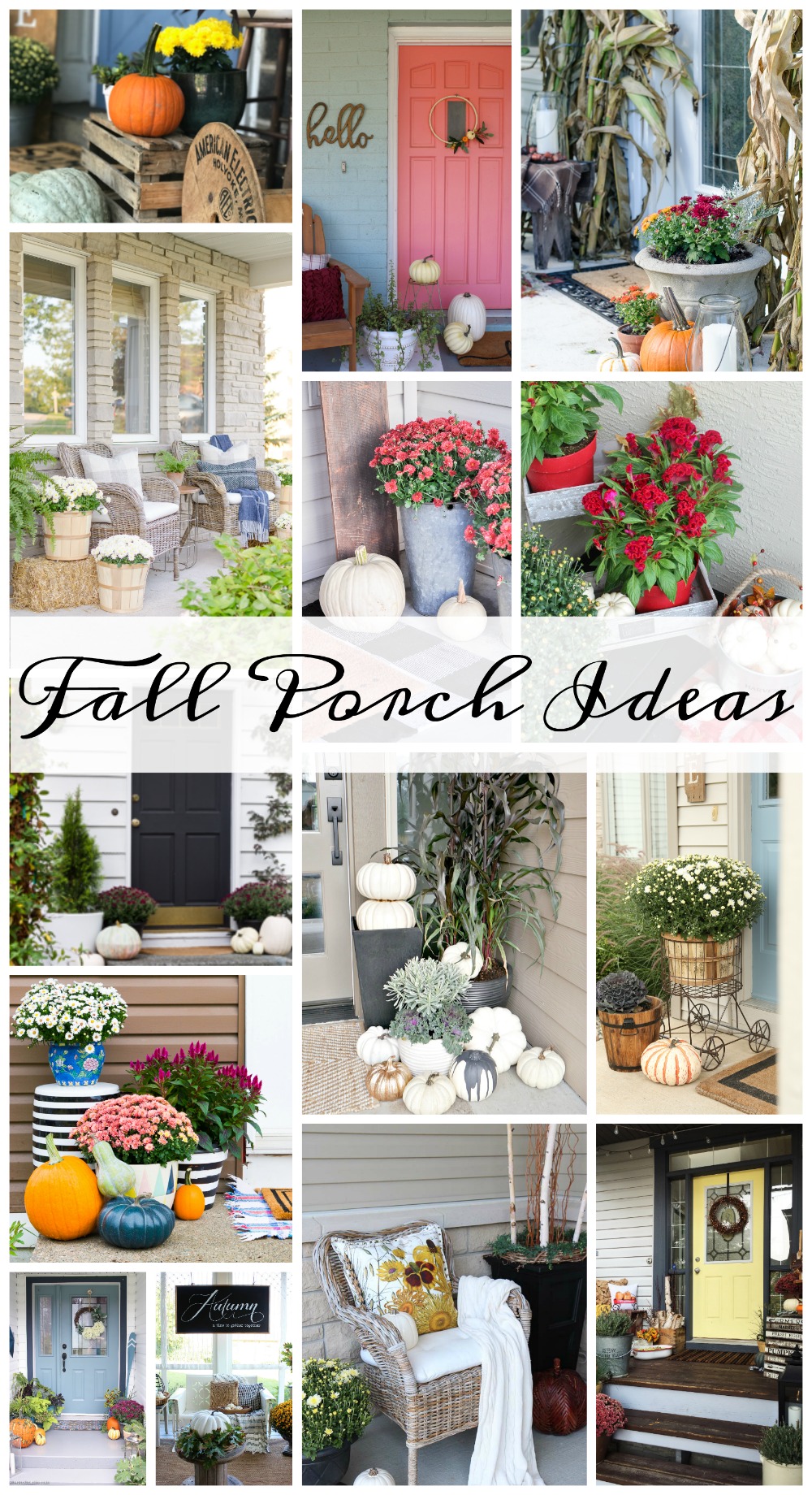 Fall porch ideas graphic.