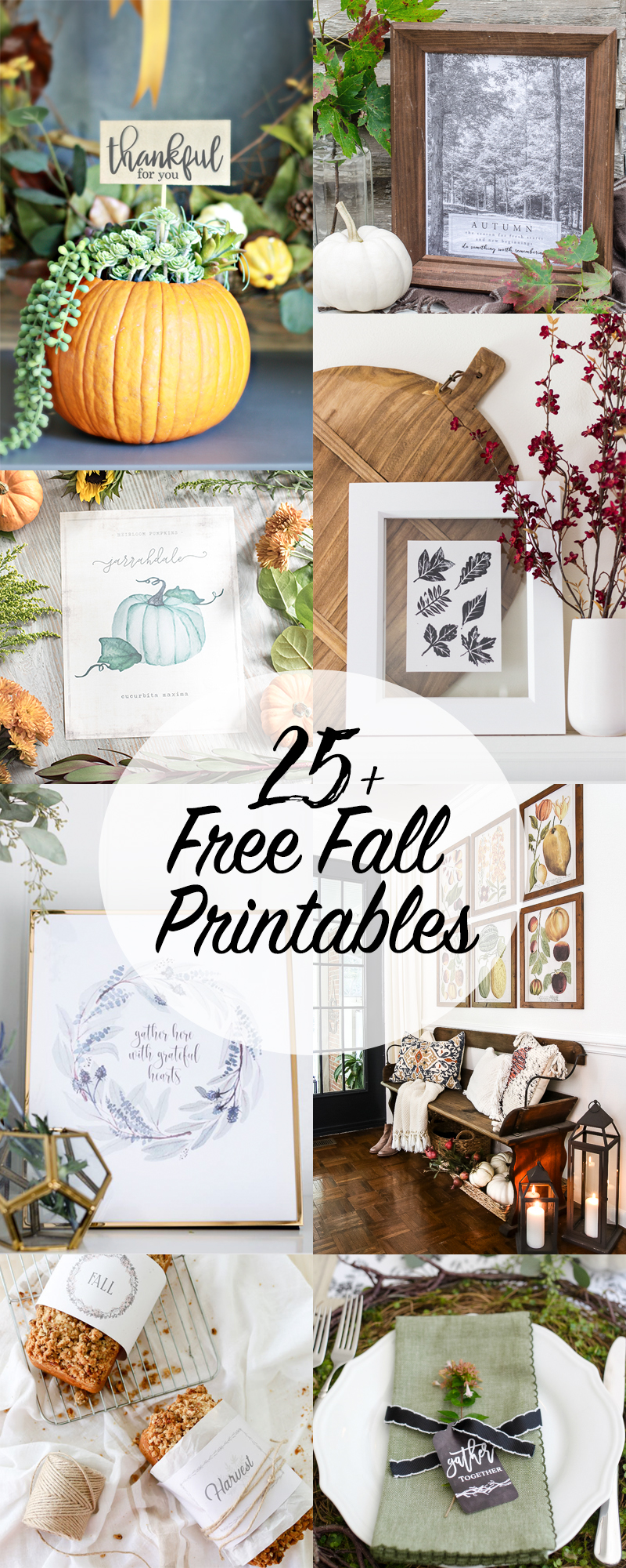 Free Fall Printables poster.