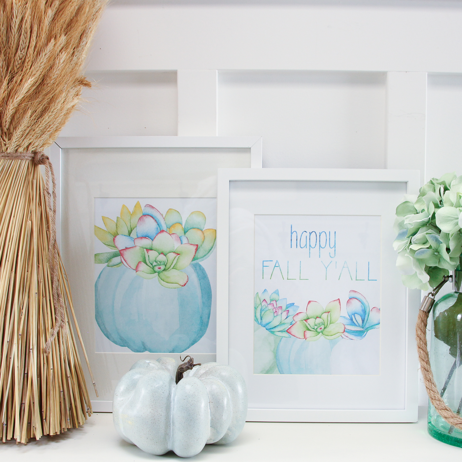 A succulent Halloween printable that has a white frame.