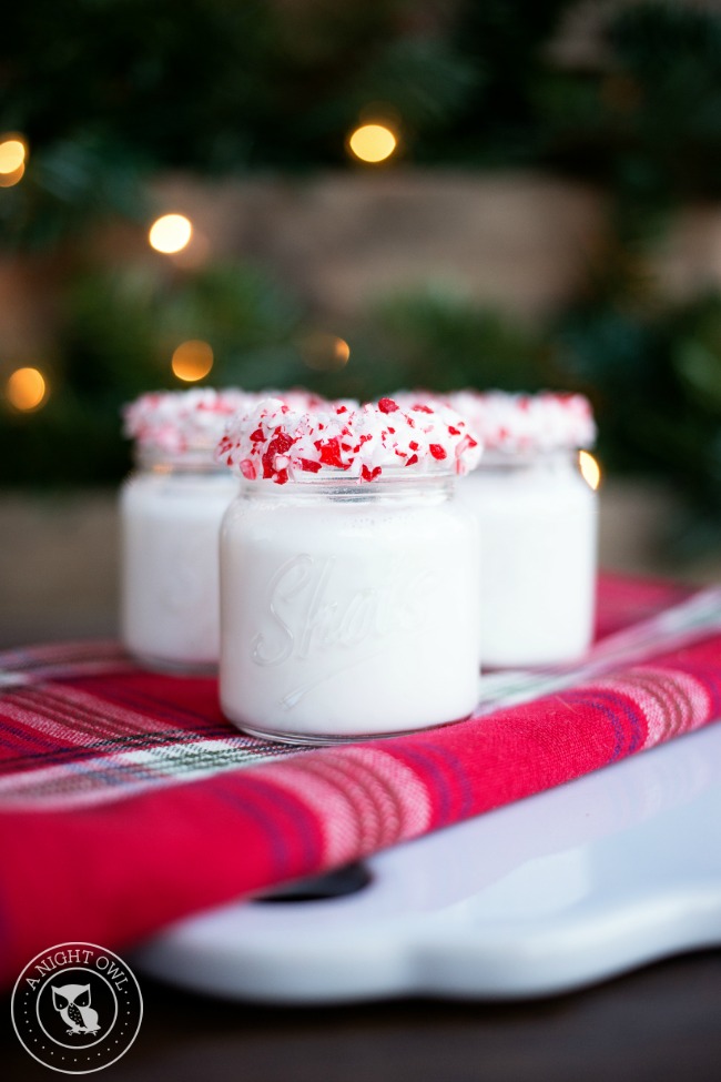 Candy cane shooters with a rim of candy.